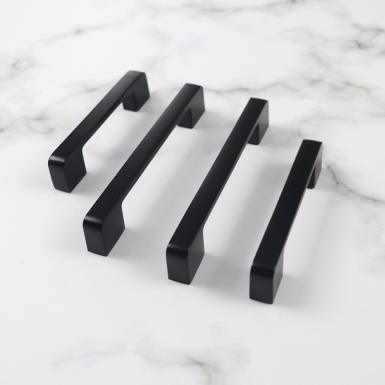 Modern Minimalist Zinc Alloy Handle American Black Extended Furniture Hardware Cabinet Wardrobe Door Handle Handle